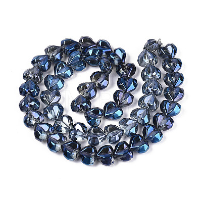 Electroplate Transparent Glass Beads Strands EGLA-B012-AB19-1