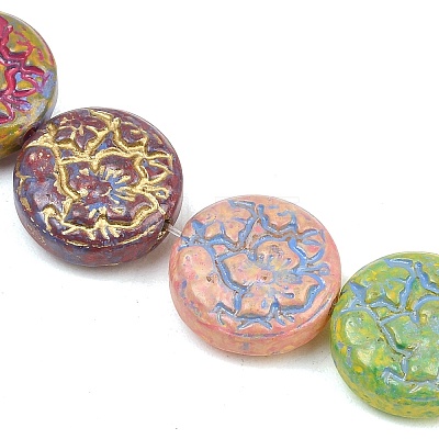 Painted Glass Beads Strands GLAA-F133-07A-1