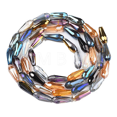 Electroplate Transparent Glass Beads Strands EGLA-Q026-014-1