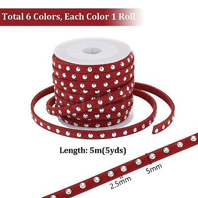   6 Rolls 6 Colors Faux Suede Cord LW-PH0002-24-1