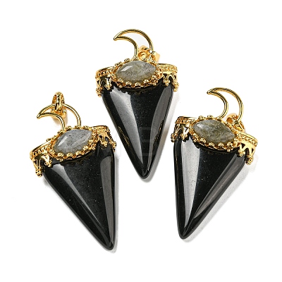 Natural Obsidian Big Pendants G-F639-06E-G-1