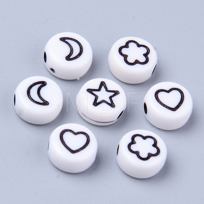 Opaque White Acrylic Beads X-MACR-S273-45B-1