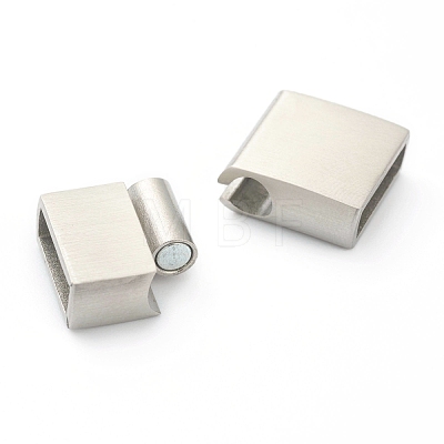 304 Stainless Steel Magnetic Clasps with Glue-in Ends STAS-B017-03P-1