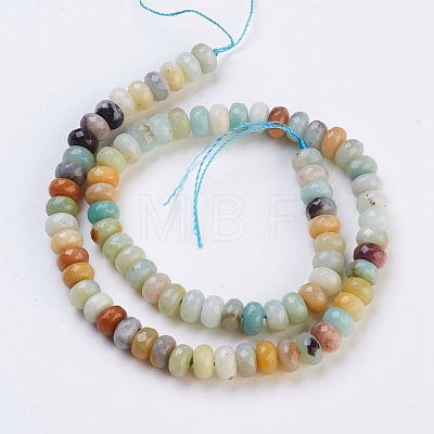 Natural Flower Amazonite Beads Strands G-J375-13-5x8mm-1