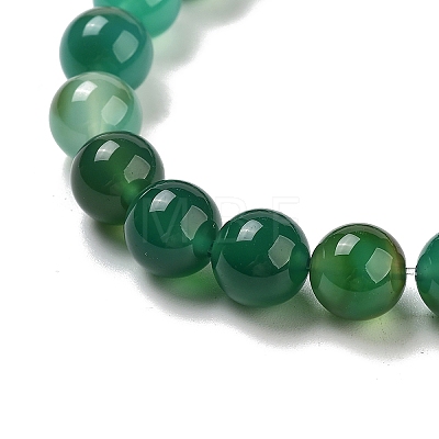 Natural Green Onyx Agate Dyed Round Bead Strands G-P070-19-8mm-1