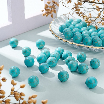 50Pcs Synthetic Turquoise Beads G-AR0004-59-1