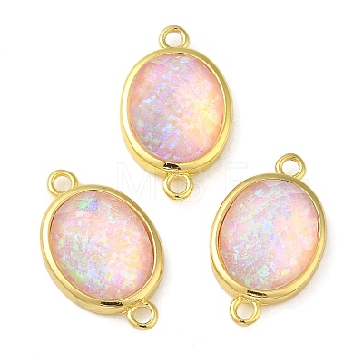 Synthetic Opal Connector Charms KK-S370-03G-1