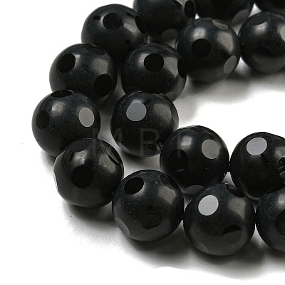 Natural Black Onyx Round Bead Strands G-L271-02-10mm-1