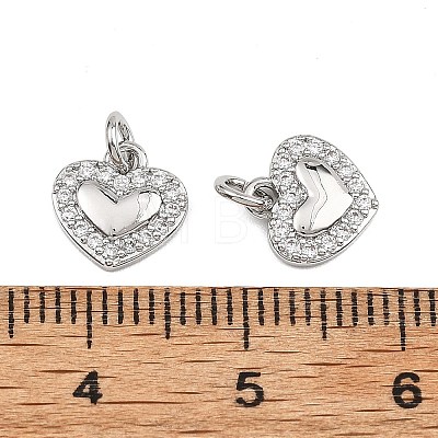 SHEGRACE Valentine's Day Brass Clear Cubic Zirconia Charms XGRQ3P366-571P-1