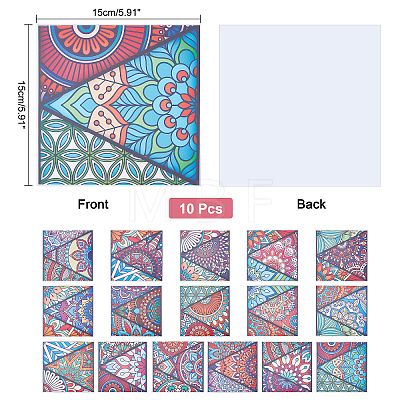 Square PVC Self-Adhesive Flower Pattern Paper DIY-WH0257-41-1