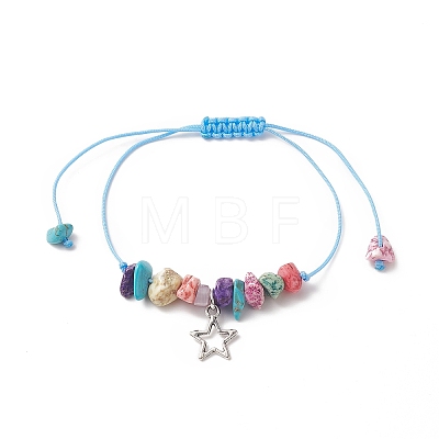 3Pcs 3 Style Moon & Star & Sun Charm Bracelets Set BJEW-JB09937-1
