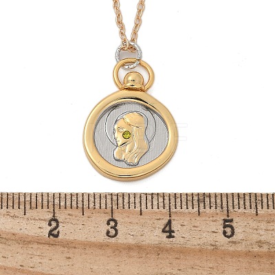 Brass Twelve Constellations Tarot Pendant Necklaces NJEW-Q006-01H-G-1