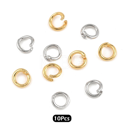 10Pcs 2 Colors Brass Open Jump Rings KK-YW0003-99A-1