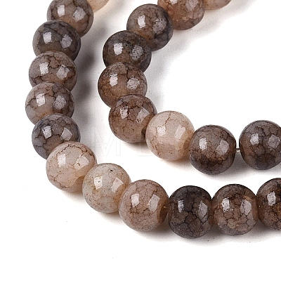Ombre Effect Dyed Crackle Glass Beads Strands GLAA-Q106-01A-B30-1