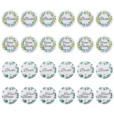 24Pcs 4 Styles Flat Round Iron Brooches for Wedding JEWB-FG0001-79-1