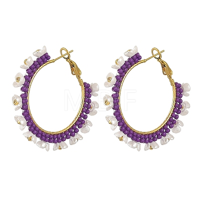 Glass Hoop Earrings EJEW-MZ00827-1