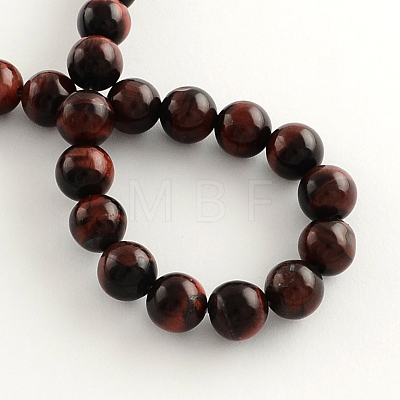 Natural Red Tiger Eye Round Gemstone Beads Strands G-R256-6mm-1