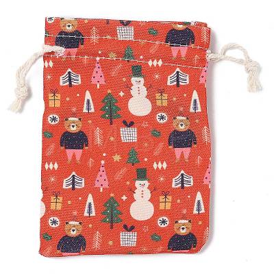 Christmas Theme Cloth Printed Storage Bags ABAG-F010-02A-01-1