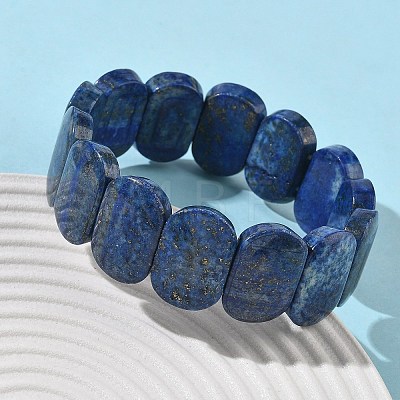 Natural Lapis Lazuli Beads Stretch Bracelets for Women Men BJEW-I323-02C-1
