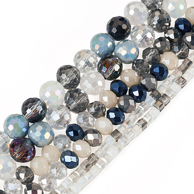 3 Strands 3 Style Electroplate Glass Beads Strands EGLA-TADJ0001-11A-1