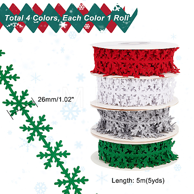   4 Rolls 4 Colors Non-woven Fabrics Cloth Ribbons OCOR-PH0002-22-1