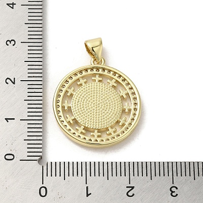 Brass Micro Pave Clear Cubic Zirconia Pendants KK-I708-04C-G-1