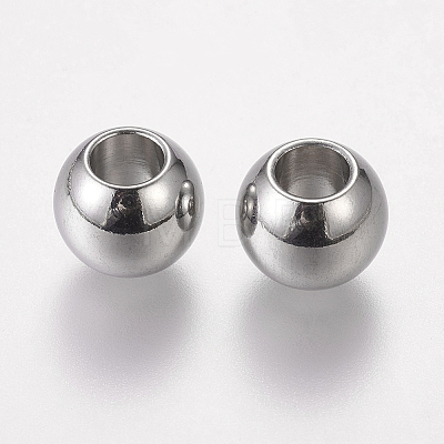 Tarnish Resistant 304 Stainless Steel European Beads LS-STAS-E034-1-1