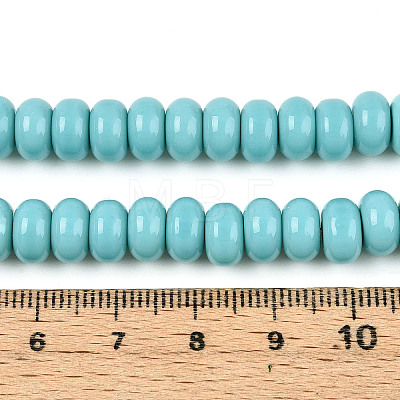 Opaque Spray Painted Glass Beads GLAA-ZX008-8mm-18R-1