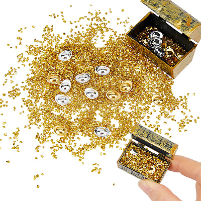 Alloy Pirate Treasure Prop  with Ingots Miniature Model DJEW-WH0028-034B-G-1