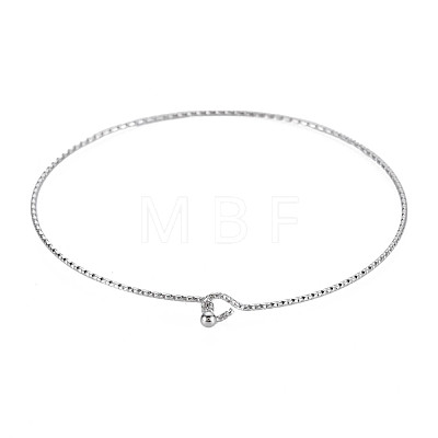 Non-Tarnish Textured Simple Thin Bangle for Girl Women BJEW-N013-005-1