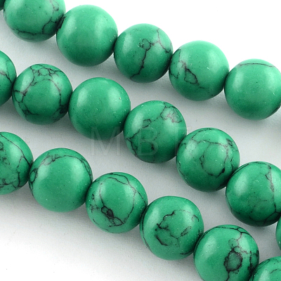 Synthetical Turquoise Gemstone Round Bead Strands TURQ-R035-6mm-02-1