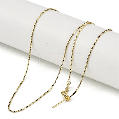 Ion Plating(IP) 304 Stainless Steel Box Chains Necklaces NJEW-H042-09G-1