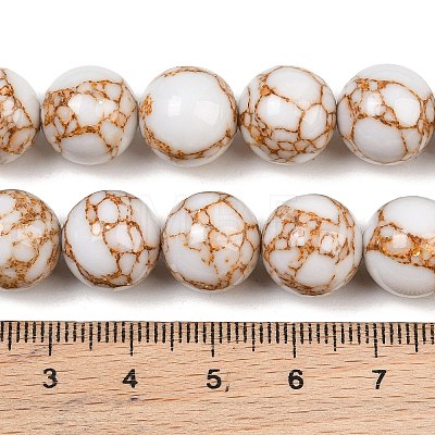 Synthetic Gold Line Turquoise Graduated Beads Strands GG-CBA2AE1-A03-A-1