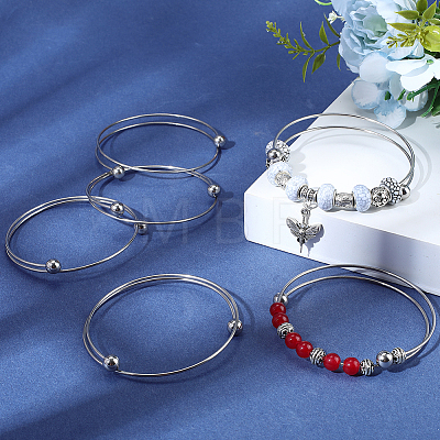 6Pcs 304 Stainless Steel Cuff Bangles Making MAK-BBC0001-21P-1