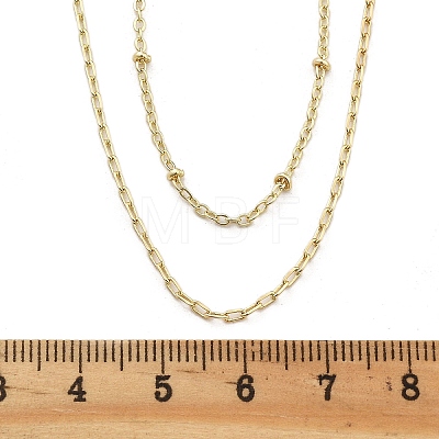 Brass Double Layer Necklaces NJEW-D302-51G-1