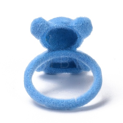 Bear Flocky Adjustable Ring for Teen Girl Women RJEW-G117-01C-1