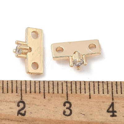 Brass Clear Cubic Zirconia Spacer Bars ZIRC-F141-06LG-1