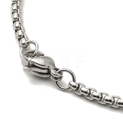 304 Stainless Steel Enamel Pendant Necklaces for Women Men NJEW-G123-07P-1