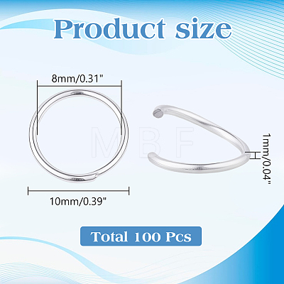 100Pcs Rack Plating Brass Jump Rings KK-ME0004-87-1