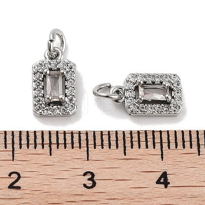 Brass Micro Pave Cubic Zirconia Charms KK-C051-11P-03-1