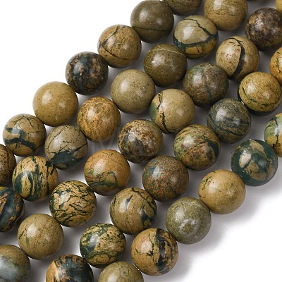 Natural Green Dragon Veins Beads Strands G-D098-A01-10mm-1