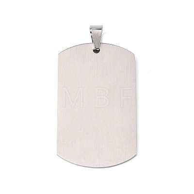 Tarnish Resistant 201 Stainless Steel Rectangle Stamping Blank Tag Pendants STAS-L122-15P-1