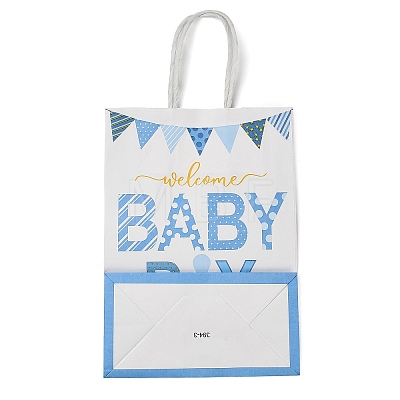 Baby Boy Shower Printed Paper Gift Bags with Handles CARB-F014-01A-1