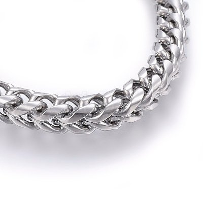 304 Stainless Steel Chain Bracelets BJEW-L631-42P-1