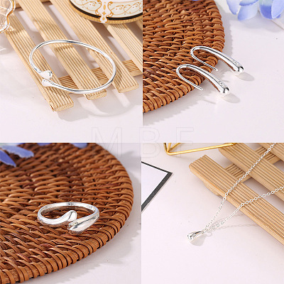 Alloy Pendant Necklaces & Bangle & Rings & Ear Clip Sets WG6BE4F-02-1