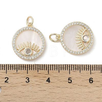 Brass Pendants Pave Shell KK-L208-74G-1