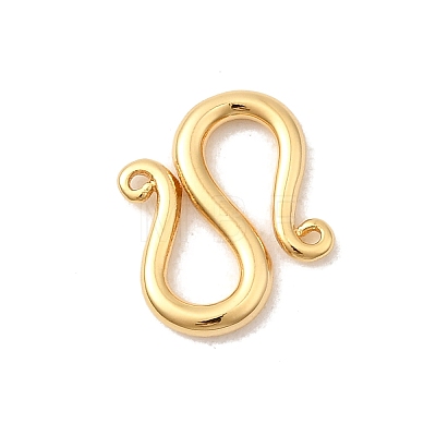 Brass S-Hook Clasps KK-P340-47G-1