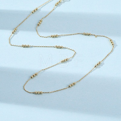 2MM Brass Round Ball Cable Chain Necklaces MAK-L045-01G-1