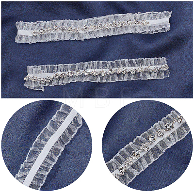 Lace Elastic Bridal Garters AJEW-WH0258-224-1