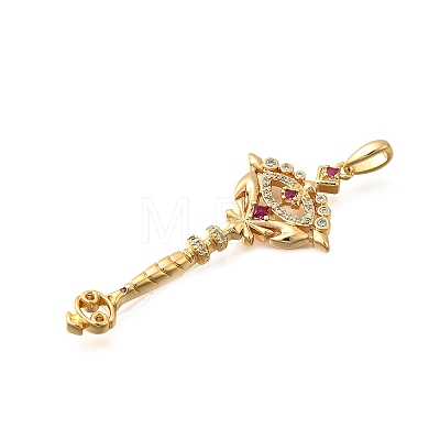 Brass Micro Pave Cubic Zirconia Big Pendants KK-B147-04G-02-1